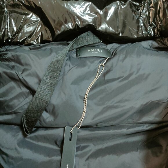 Amiri Shiny Down Gilet Puffer Vest Black Size XL - Picture 5 of 9
